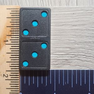 3:3 Vintage Whitman Replacement Domino Large Black Plastic Color Dots Dominoes